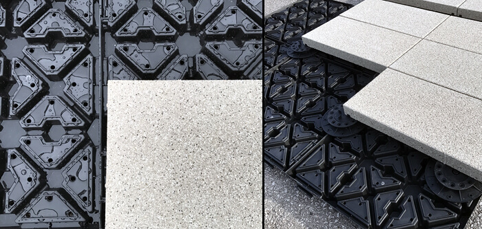 hydroPAVERS® Directly On GR52 Blue Roof - Pedestals Optopnal