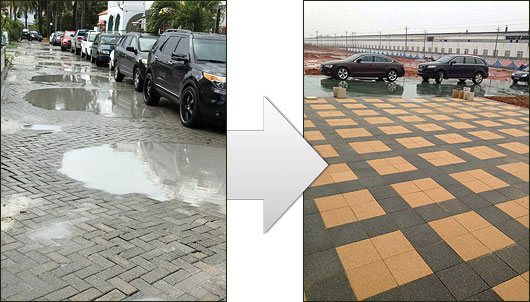 Before our permeable paving products were installed