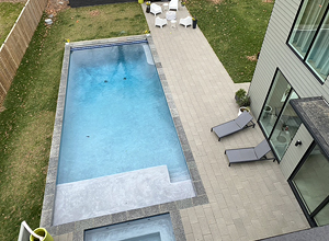 300MM x 600MM Dark Grey hydroPAVERS® Complete This Virginia Pool Deck