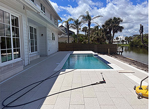 hydroPAVERS® Super White During Construction - Deck In Florida