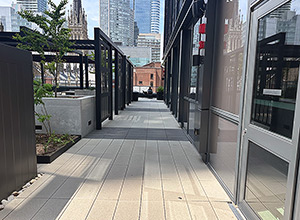 hydroPAVERS® Supported By Pedestals Complete This Outside Area