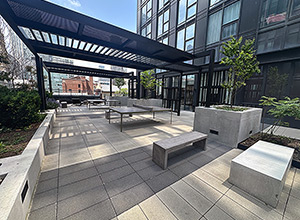 hydroPAVERS® Supported By Pedestals Complete This Outside Area