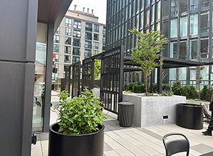 hydroPAVERS® Supported By Pedestals Complete This Outside Area
