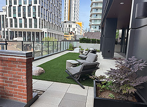 hydroPAVERS® Supported By Pedestals Complete This Outside Area